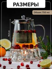 Чайник заварочный стеклянный с колбой