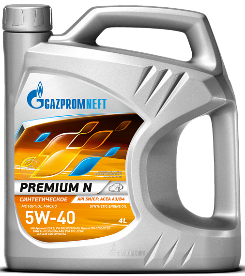 Моторное масло Gazpromneft Premium N 5W40,синтетическое 5л