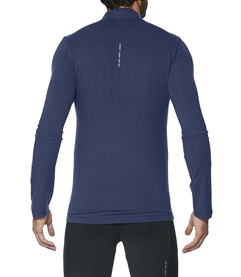 ASICS LS 1/2 ZIP JERSEY мужская рубашка для бега темно-синяя - 2