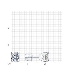 Серьги- гвоздики из серебра 925 пробы с фианитами от SOKOLOV