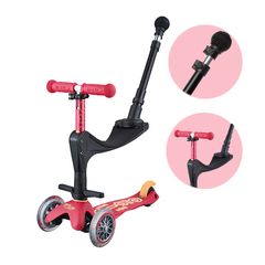 Самокат Mini Micro Deluxe Plus  3 в 1  красный рубин