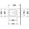 Duravit Happy D.2 22220900001 Унитаз подвесной безободковый 540х365 мм, с креплением, цвет белый с покрытием WonderGliss