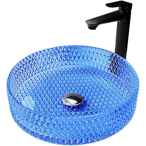Abber Glas AK2301DB Раковина накладная стеклянная, 39,5x39,5, цвет: синий