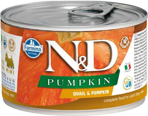 Farmina N&D Pumpkin консервы для собак мелких пород (перепелка с тыквой) 140 г