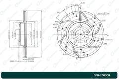 Диск тормозной перфорированный вентилируемый G-brake GFR-20850R правый