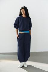 ZARA БАЗОВЫЕ БРЮКИ ПРЯМОГО КРОЯ, МОРСКОЙ СИНИЙ