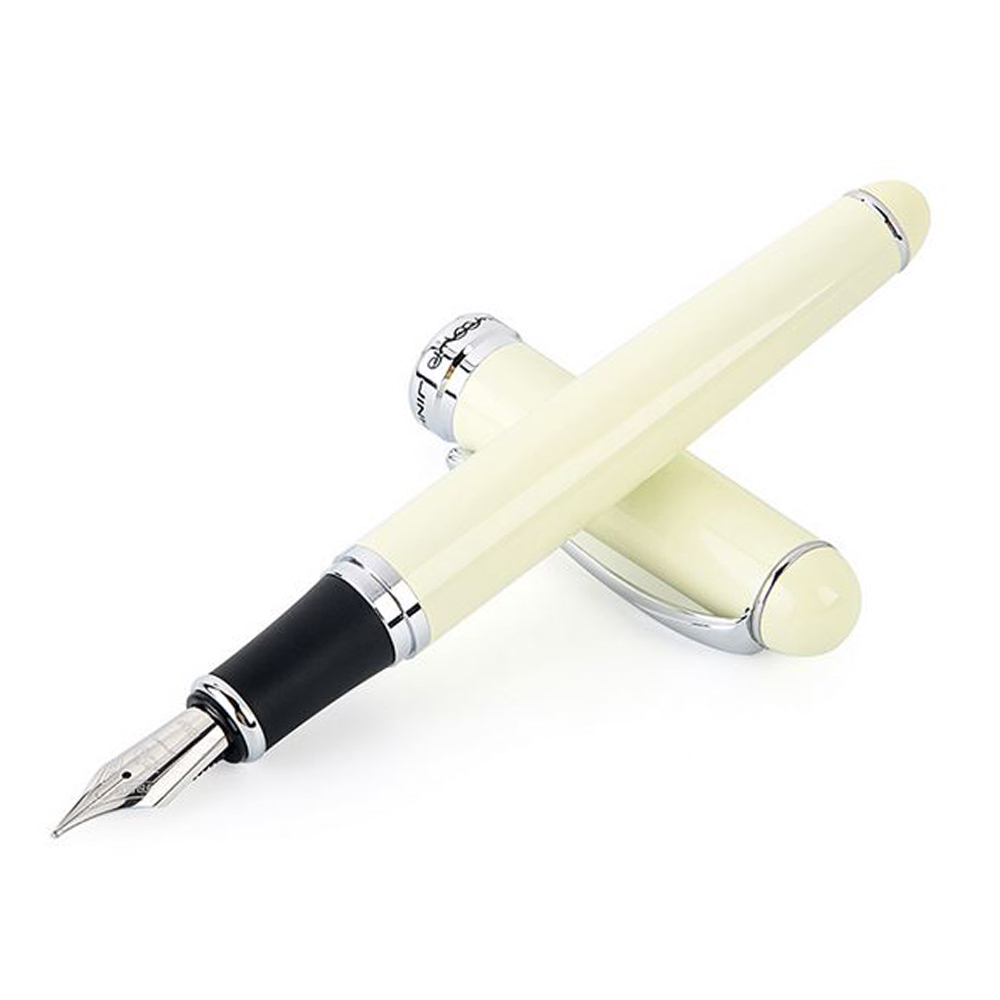 Перьевая ручка Jinhao 750, Китай. Перо М (0.75 мм). Корпус металл. Цвет cлоновая кость. Распродажа 1500 руб.