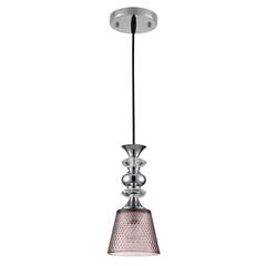 8048/1A SUSPENTIONI LN26 392 хром/розовый металл/стекло Подвесной светильник E27 1*60W 220V MANOLA