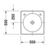 Duravit Architec 320500008 Раковина шлифованный вариант, без перелива, с плоскостью под смес., включая крепление, с 1 отв. под смес. справа, 500x500мм, цвет: бел