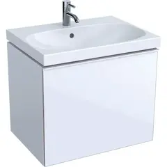 Geberit Acanto 500.610.01.2 Тумба под раковину, 64x53.5x47.5см, белый / ультраглянцевый лакированный, белый / глянцевое стекло фото