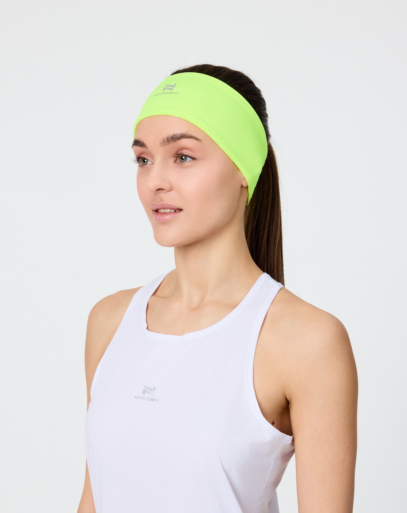 Повязка на голову беговая Nordski Run neon lemon