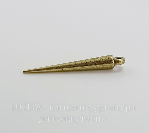 Подвеска продолговатая "Конус" (цвет - античная бронза) 34х5 мм ()