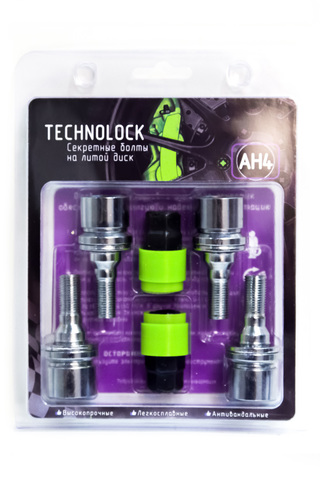 Секретные болты колеса TECHNOLOCK AH4 М12x1.25x19x39x58 ключ=17/19 шайба