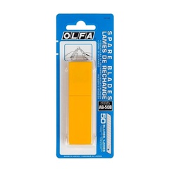 OLFA 9 мм, 50 шт, в пластиковом кейсе, сегментированные лезвия (OL-AB-50S)