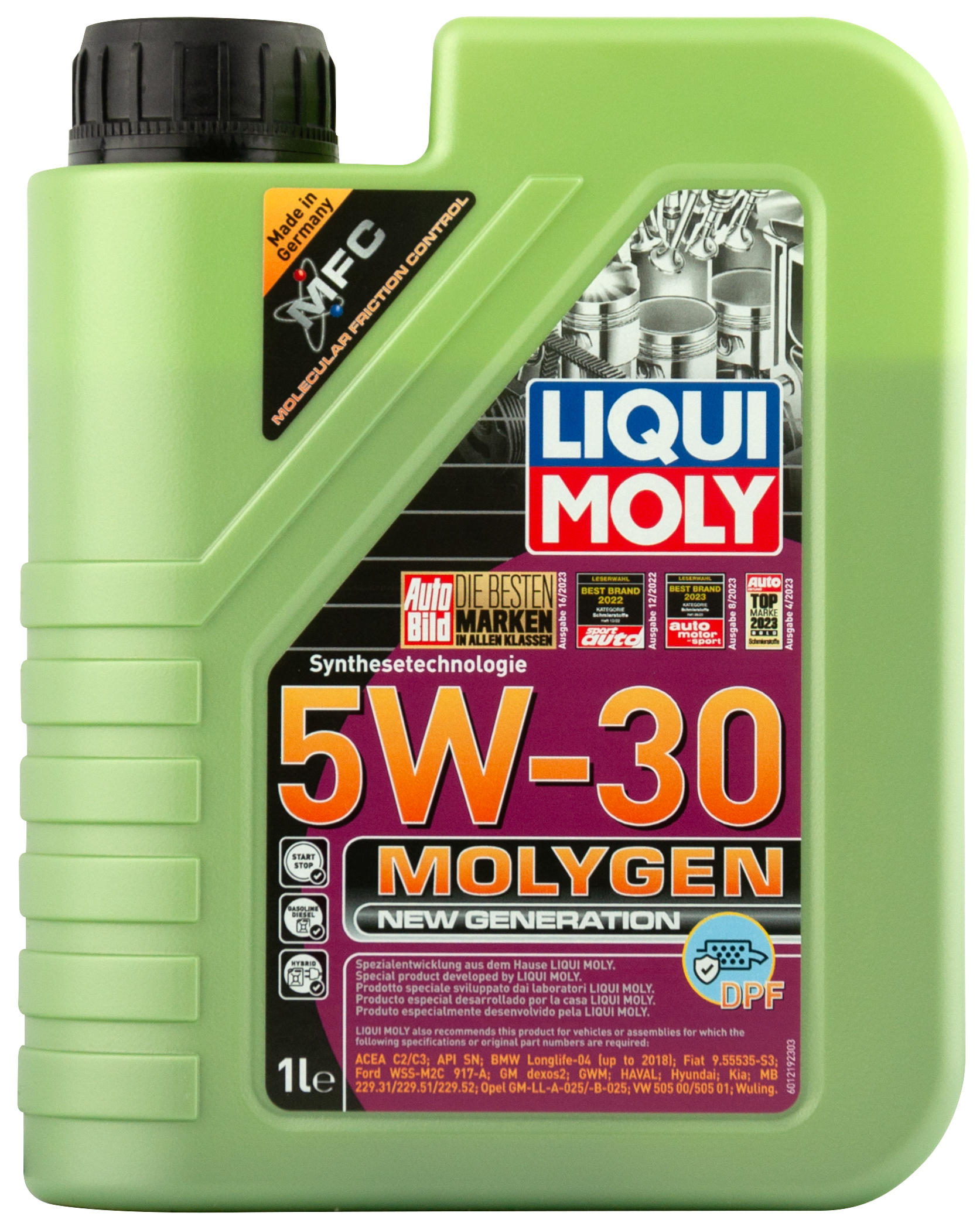 Моторное масло Liqui Moly Molygen New Generation DPF 5W30, НС-синтетическое, 1л