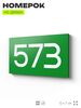 Номер на дверь 573, табличка на дверь для офиса, квартиры, кабинета, аудитории, склада, зеленая 120х70 мм, Айдентика Технолоджи