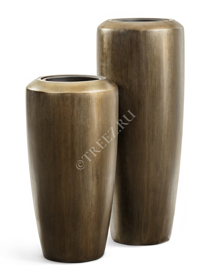 Кашпо TREEZ Effectory - Metal - Высокий конус Design - Чернёная бронза