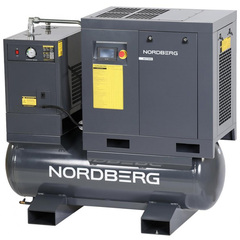 NORDBERG (NCF10RD) Компрессор винтовой, 7,5 кВт, 10 бар, 960 л/мин, ресивер 300 л, с частотным преобразователем, осушитель