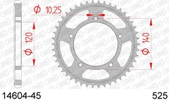 Звезда задняя Afam 14604-45 для Suzuki GSX-R 600/750 (JTR1792.45)