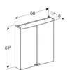 Geberit Option Basic 500.273.00.1 Зеркальный шкаф с подсветкой, две двери, 60x67.5x14см