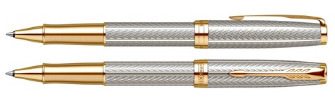 Ручка-роллер Parker Sonnet Royal Fougère SE19 Chiselled Silver GT (2102150)