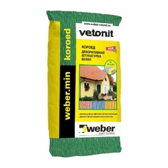 Штукатурка декоративная Вебер Ветонит (Weber Vetonit) Короед, белая, 2,5 мм, 20 кг