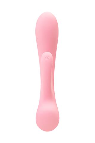 Нереалистичный вибратор Satisfyer Triple Oh, силикон, розовый, 24 см