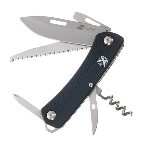 Нож перочинный 103 мм, 10 функций, в блистере STINGER FK-GHK2P-06B