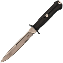 Фото Тактический нож Mr.Blade Leshiy serrated blackwash, сталь AUS-8, рукоять Black Elastron