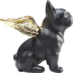 Фигура декоративная Sitting Angel Dog «Сидячий пёс-ангел», Золотой/Чёрный