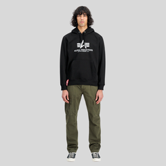 Толстовка Alpha Industries Basic Big Logo Hoodie Black (Черная)