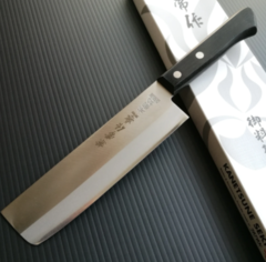 Фото Нож кухонный Накири 165 мм, сталь Shirogami 2/SUS410, рукоять black plywood