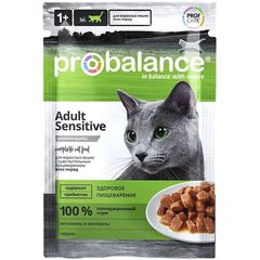 Влажный корм Pro Balance Sensitive для кошек с чувствительным пищеварением, 85 г