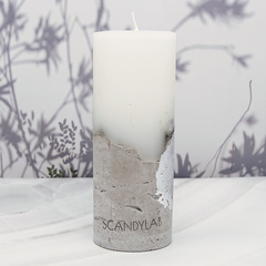 Интерьерная свеча 6х18см SCANDYLAB Beton Candle (белая) SICB-6-18-W