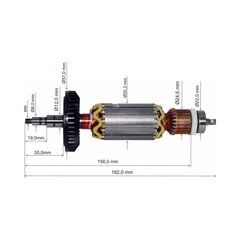 Якорь UNITED PARTS для MAKITA 9562 ( 515249-4)
