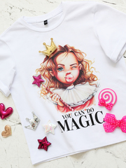 Футболка BUBBLE GUM PRINCESS с 4-я липучками: КОРОНА, БАНТИК, ЛЕДЕНЕЦ, СЕРДЦЕ или ЗВЕЗДОЧКА.