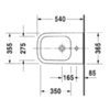 Duravit Happy D.2 22581513001 Биде подвесное 355x540мм, с переливом 1 отв для смес, с покрытием WG, цвет: антрацит матовый
