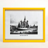 Фоторамка 24x30, дерево/стекло, жёлтый (804150) узкий профиль 15 мм