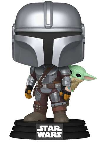 Funko POP! Bobble Star Wars M & G: Mandalorian w/Grogu (On Back) (818)