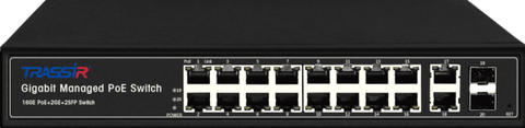 Коммутатор управляемый TRASSIR TR-NS24202S-300-16PoE