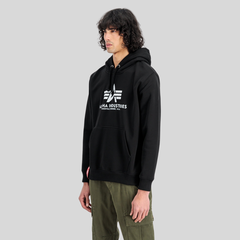 Толстовка Alpha Industries Basic Big Logo Hoodie Black (Черная)