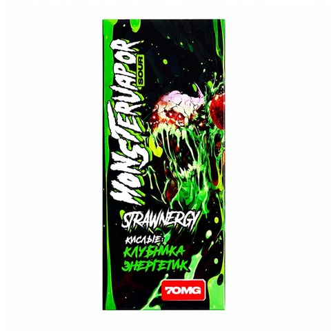 Жидкость MONSTERVAPOR SOUR Salt 2% ULTRA 70mg 30 ml - Клубника Энергетик