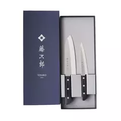 Фото Набор из 2-х кухонных ножей Tojiro Western Knife TBS-200, сталь VG-10, рукоять дерево, черный
