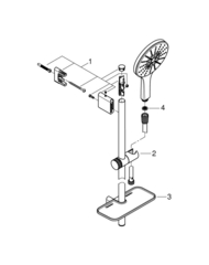 Душевой гарнитур GROHE Rainshower SmartActive 150, 3 вида струй, 9,5 л/мин., хром (26594000)