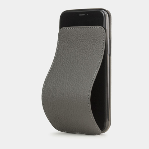 Чехол для iPhone 11 Pro Max из натуральной кожи теленка, серого цвета