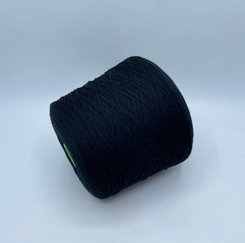 Бобинная пряжа (пр.Италия),art-Lambswool 2/17 850м/100гр, 100% Ягненок, цвет-Черный(1/807). арт-33097