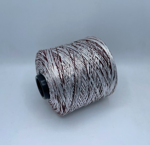 Luxury Production by Ri.Go (пр.Италия), art-Emporium, 180м/100гр, 90%Меринос,8%Полиэстер(фольга), 2%Полиамид , цвет-Вишня+серебро(335/125) ,арт.32236