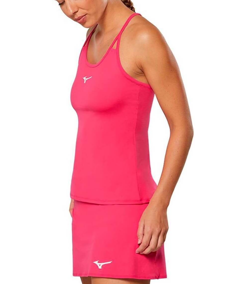 Mizuno Printed Tank беговая майка женская розовая - 3