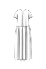 Люсия. Платье льняное с вышивкой и коротким рукавом PL-42-53118