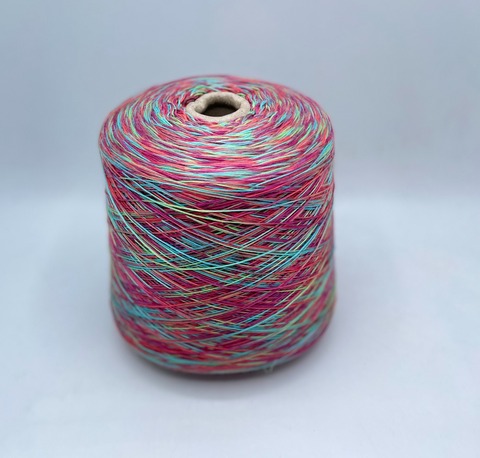 Бобинная пряжа (пр.Италия).art-MIMI 500/100гр, 85%Бамбук 15%Шелк , цвет-Тюльпаны,мультиколор, арт.27687